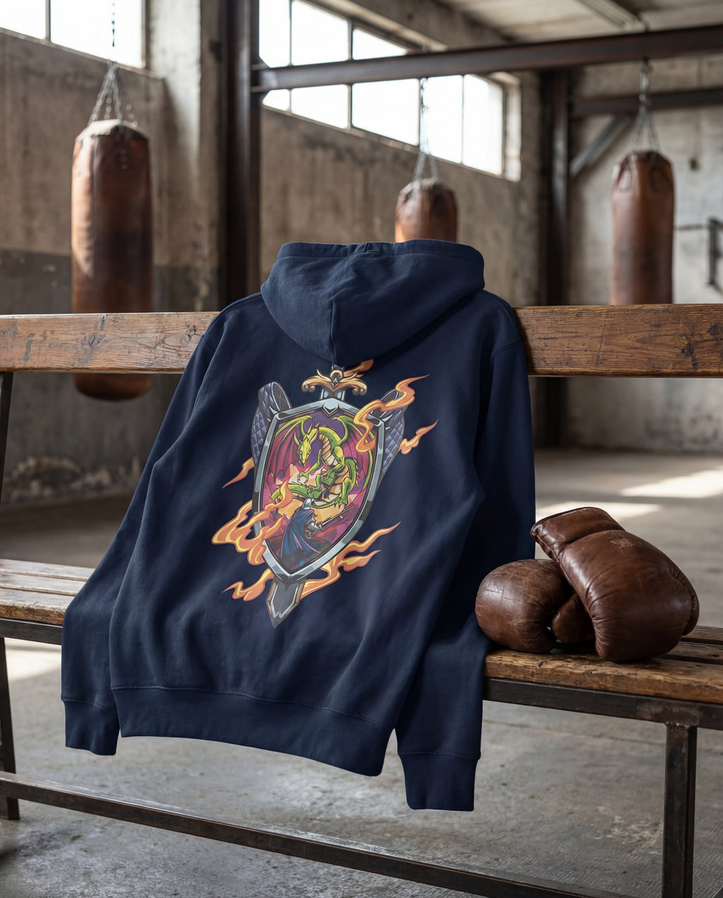 Sudadera Hoodie Eco Values · Dragon Shield